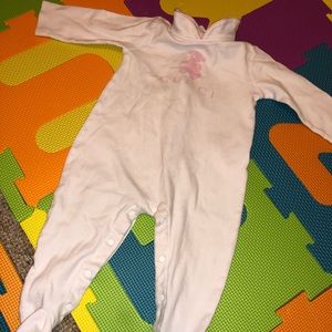 White/Pink Baby Girl Gucci Onesie